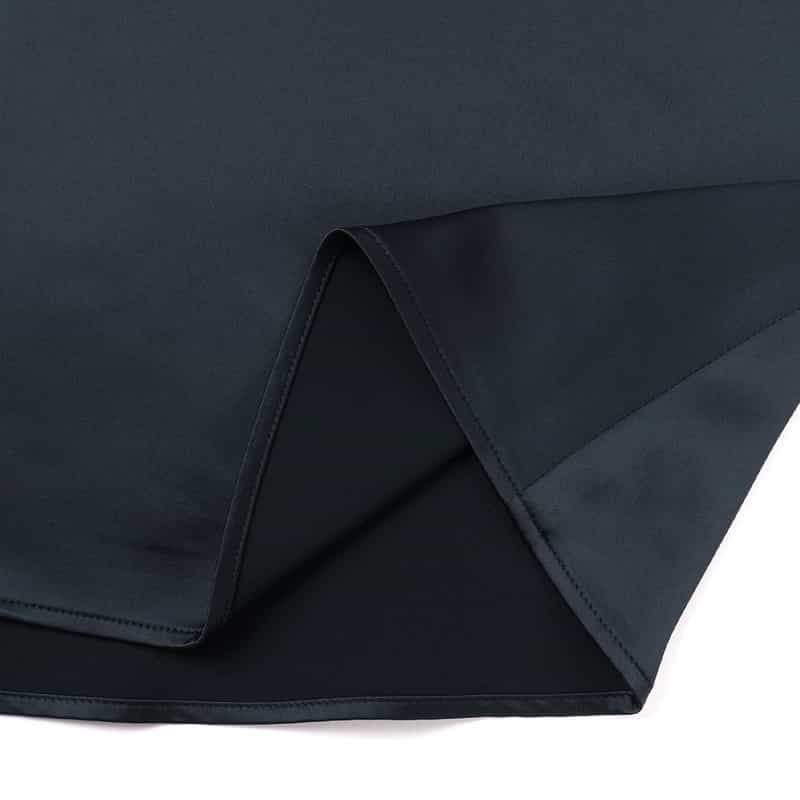 BARNEYS NEW YORK ウォッシャブル パールボタン付きフレアスリーブドレス NAVY