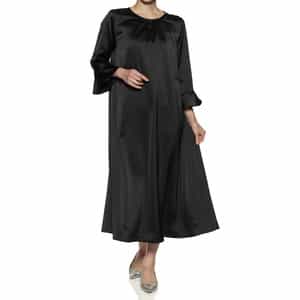 ウォッシャブル パールボタン付きフレアスリーブドレス