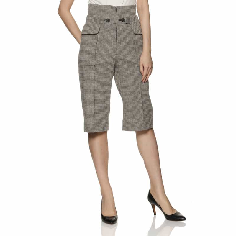 BARNEYS NEW YORK セットアップ ドビーツイードハーフパンツ BLACK