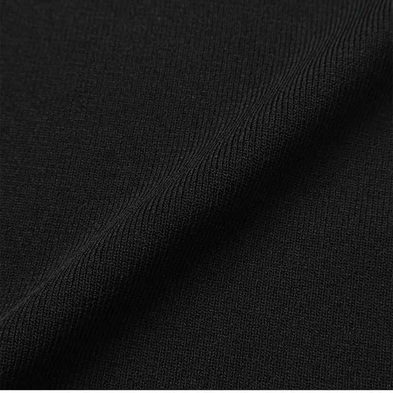 BARNEYS NEW YORK ウォッシャブル バックスリット リブニットドレス BLACK