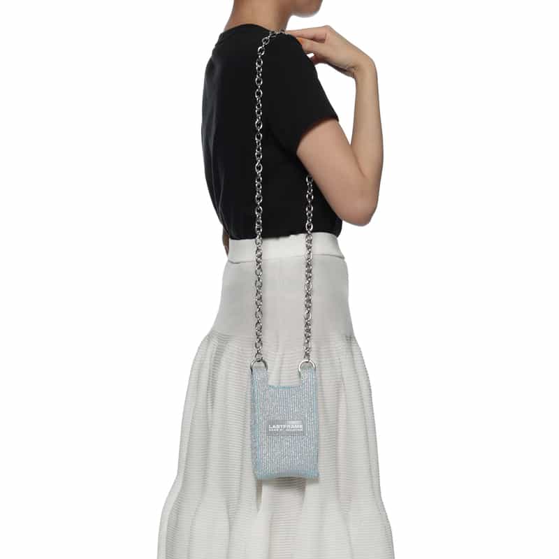 LASTFRAME LASTFRAME＜ラストフレーム＞メタリック マイクロ マーケットバッグ "KYOTO" LT BLUE