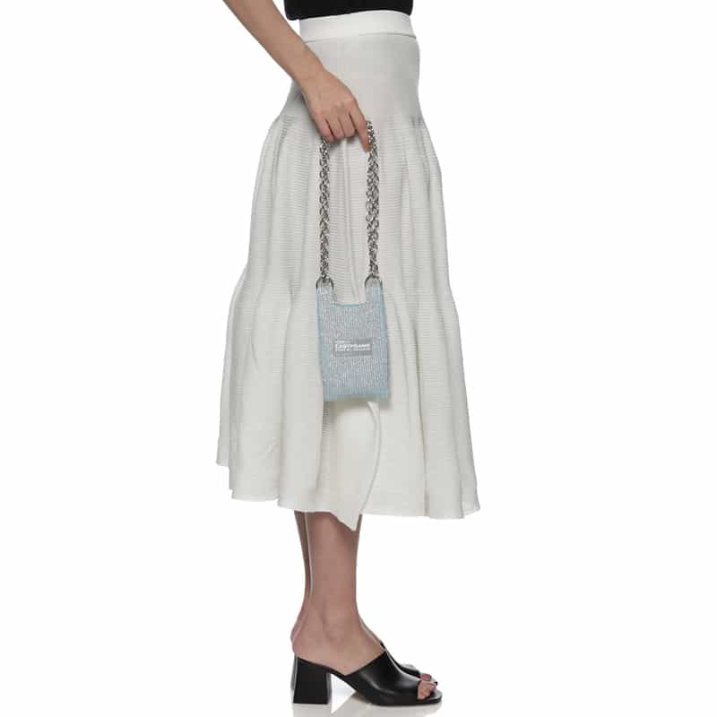 LASTFRAME LASTFRAME＜ラストフレーム＞メタリック マイクロ マーケットバッグ "KYOTO" LT BLUE