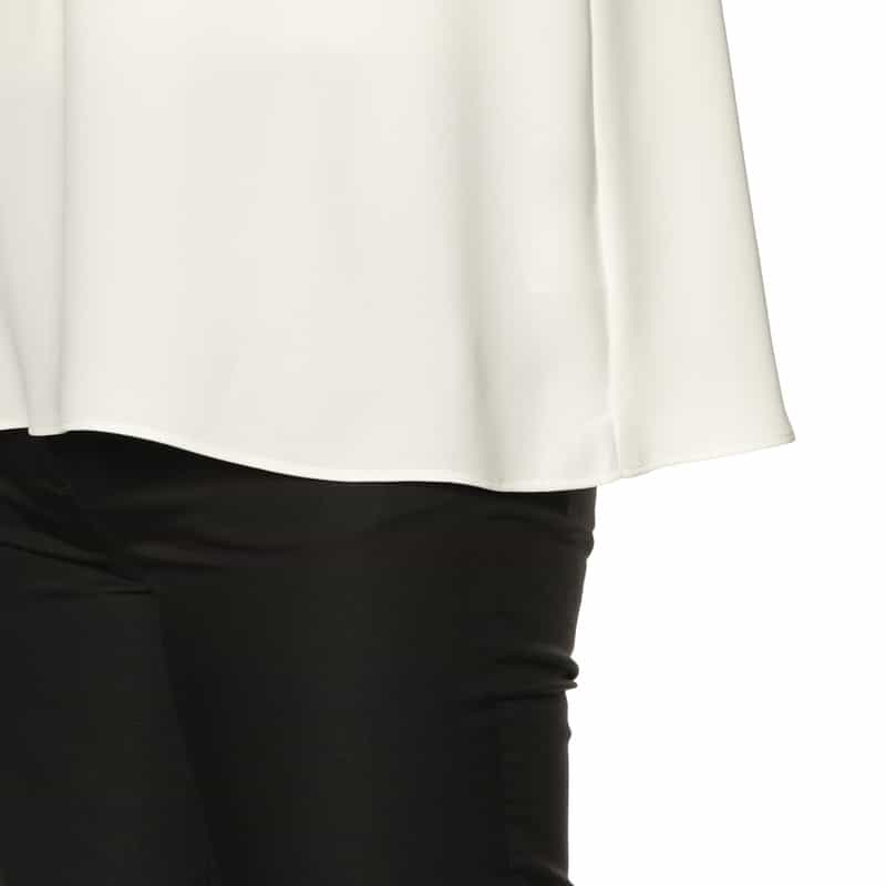 BARNEYS NEW YORK ウォッシャブル パーツ付きノーカラーブラウス WHITE