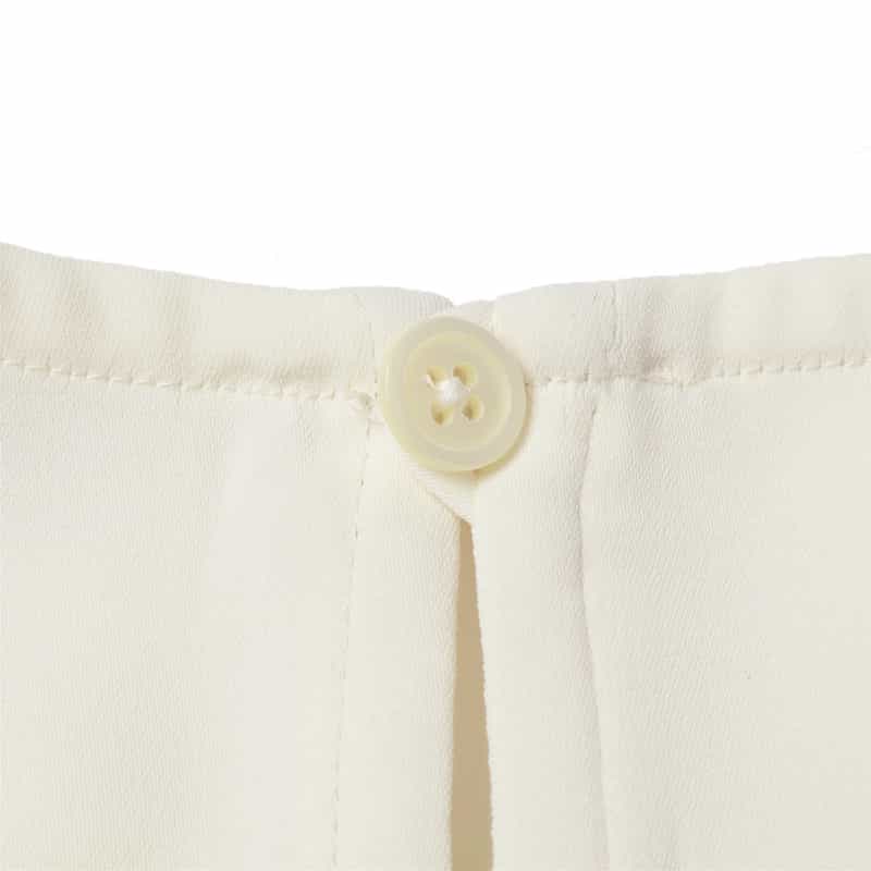 BARNEYS NEW YORK ウォッシャブル パーツ付きノーカラーブラウス WHITE