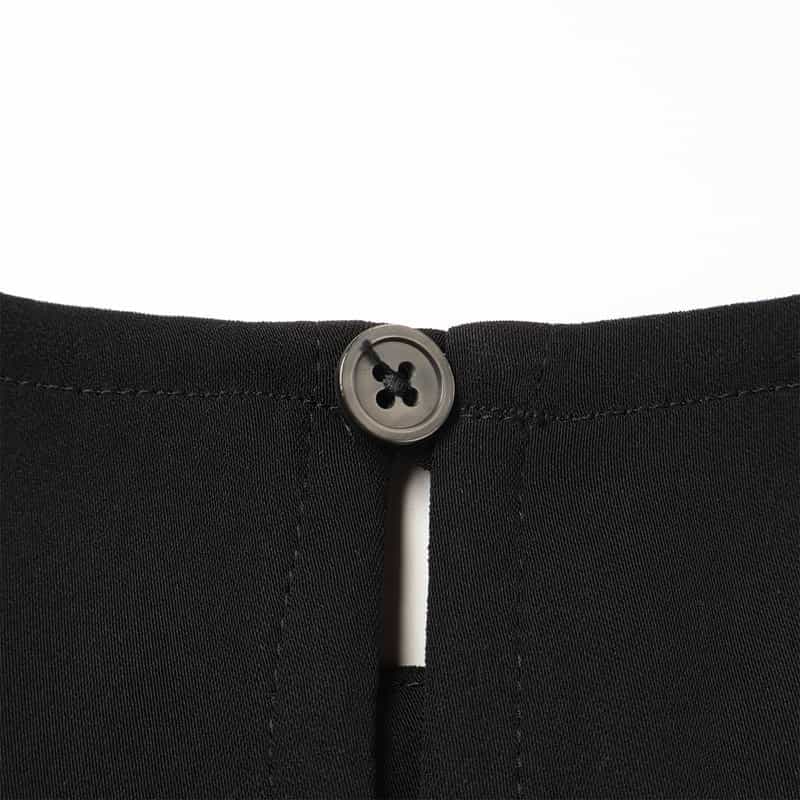 BARNEYS NEW YORK ウォッシャブル パーツ付きノーカラーブラウス BLACK