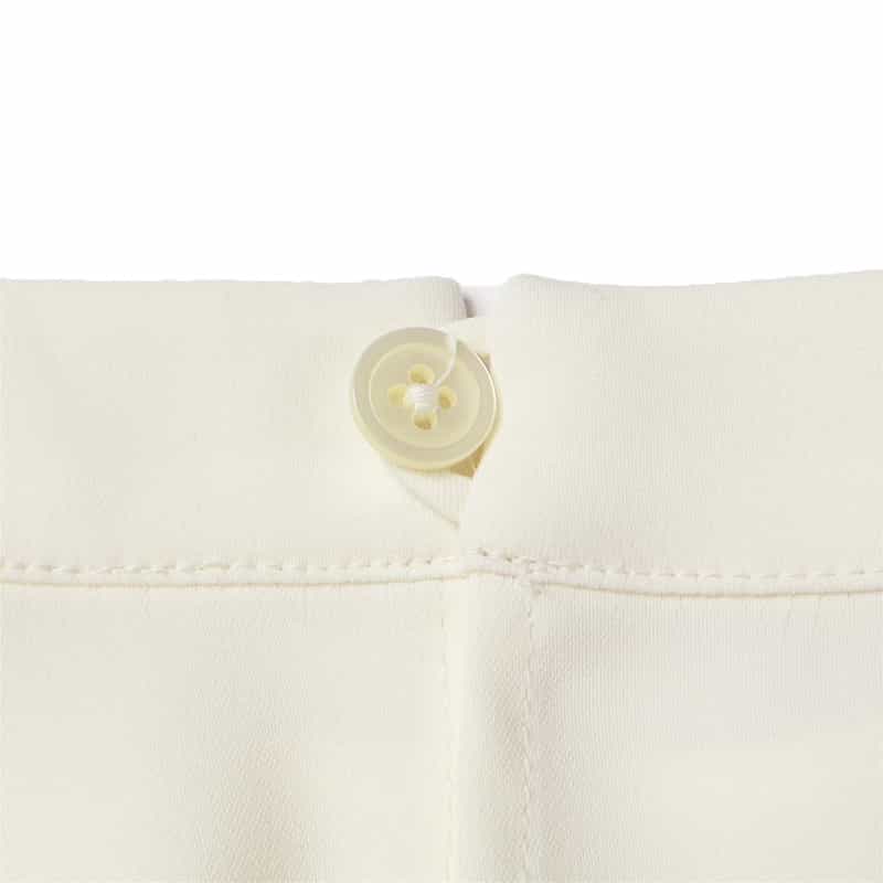 BARNEYS NEW YORK ウォッシャブル フロントタック パールスリーブ ブラウス WHITE