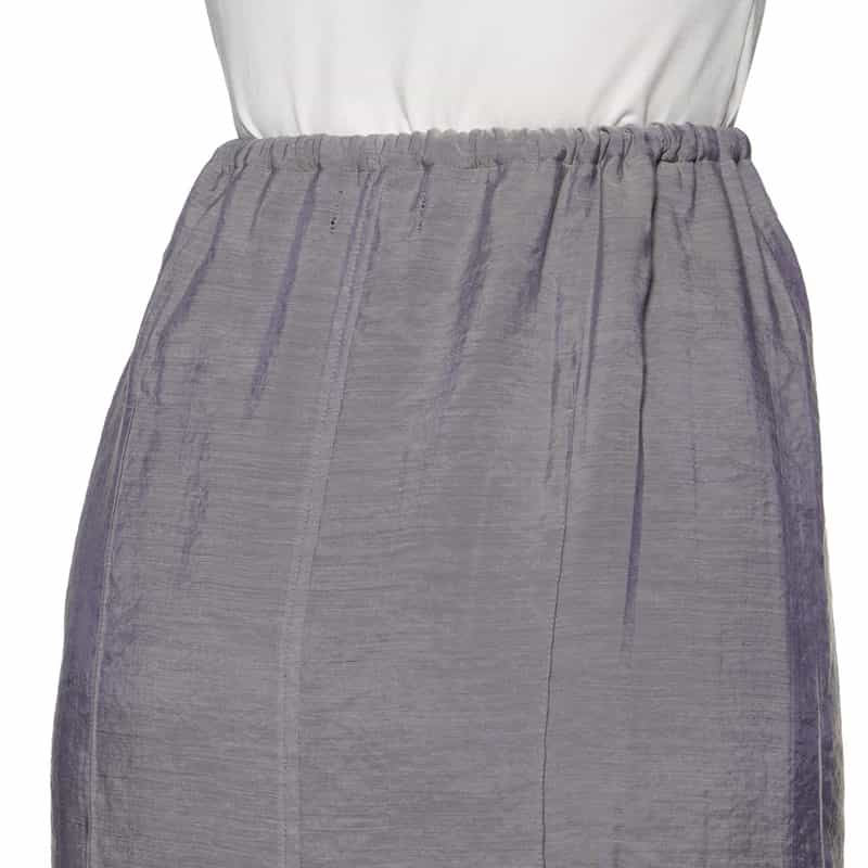 BARNEYS NEW YORK ウォッシャブル シアー素材ドローストリングロングスカート GRAY