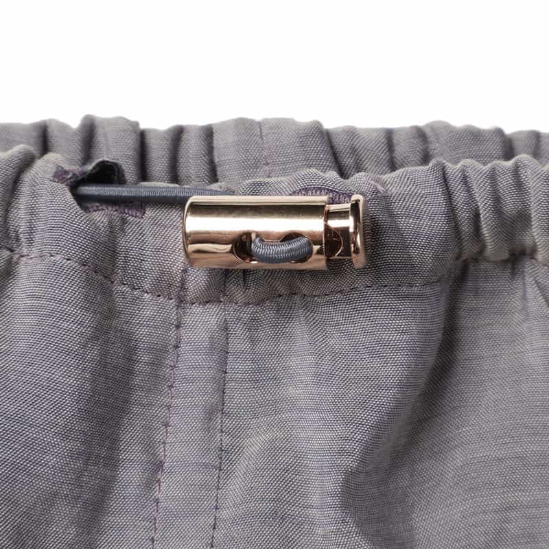 BARNEYS NEW YORK ウォッシャブル シアー素材ドローストリングロングスカート GRAY