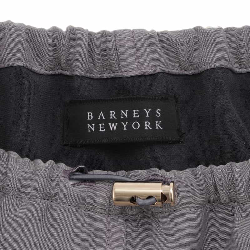 BARNEYS NEW YORK ウォッシャブル シアー素材ドローストリングロングスカート GRAY