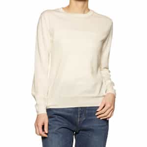 コットンシルク素材リブニットプルオーバー