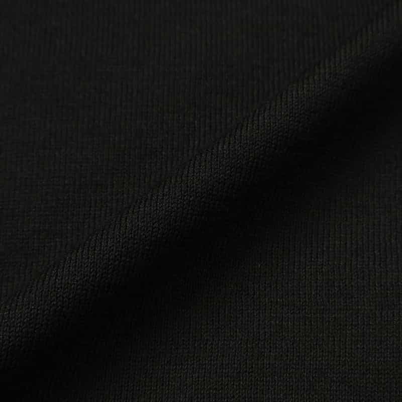 BARNEYS NEW YORK コットンシルク素材リブニットプルオーバー BLACK