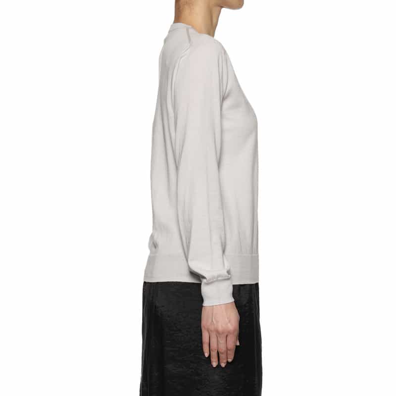 BARNEYS NEW YORK コットンシルク素材リブニットプルオーバー GRAY