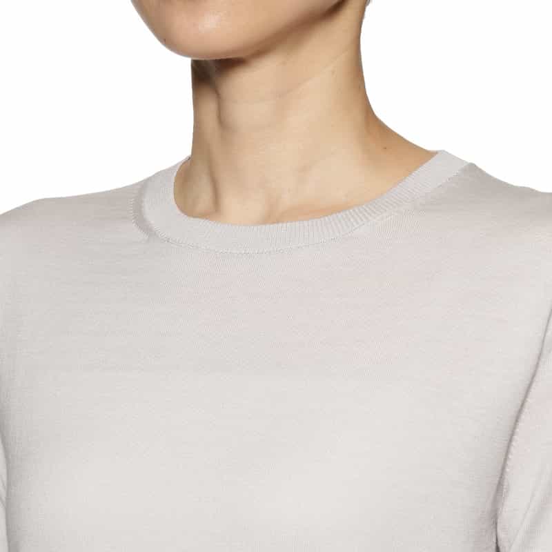 BARNEYS NEW YORK コットンシルク素材リブニットプルオーバー GRAY