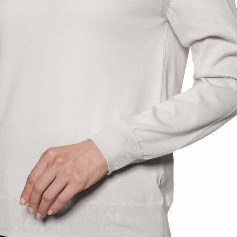 BARNEYS NEW YORK コットンシルク素材リブニットプルオーバー GRAY