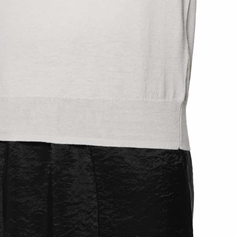 BARNEYS NEW YORK コットンシルク素材リブニットプルオーバー GRAY