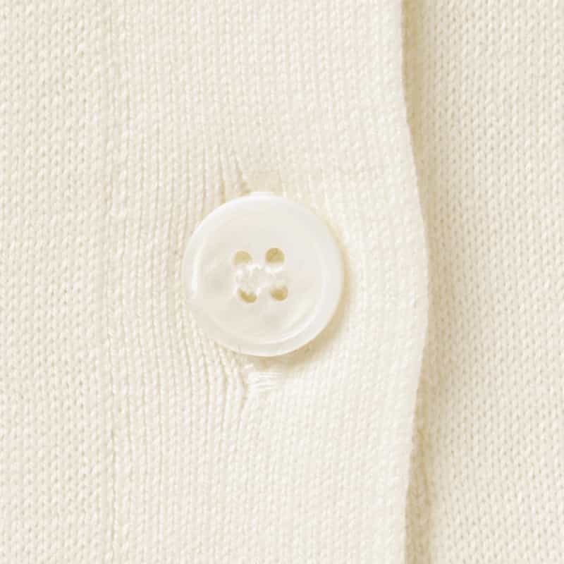 BARNEYS NEW YORK ウォッシャブル シーアイランドコットン カーディガン WHITE