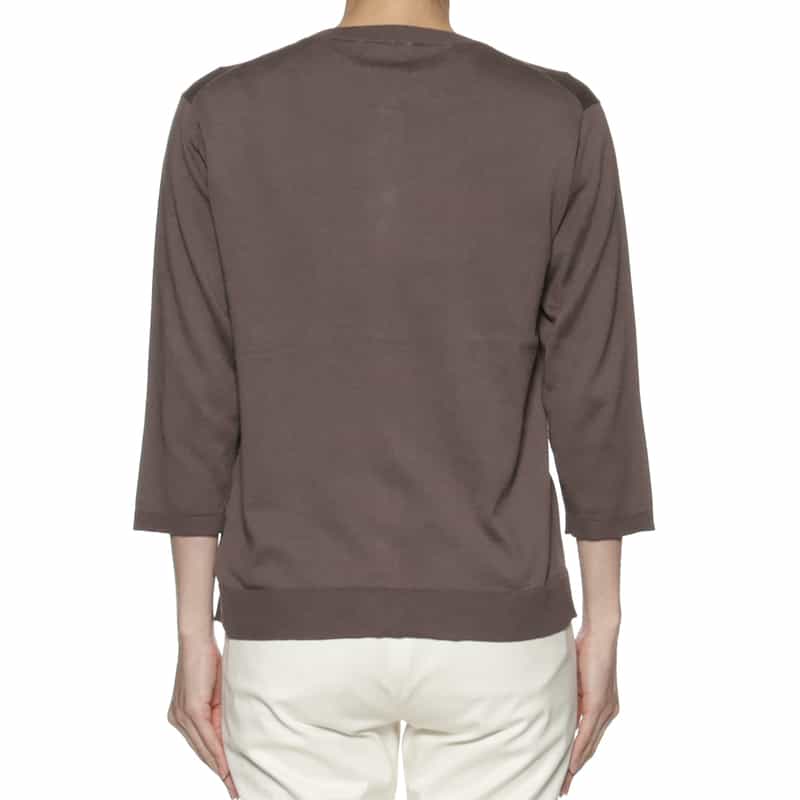 BARNEYS NEW YORK ウォッシャブル シーアイランドコットン カーディガン BROWN