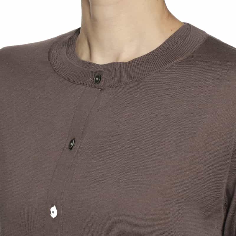 BARNEYS NEW YORK ウォッシャブル シーアイランドコットン カーディガン BROWN