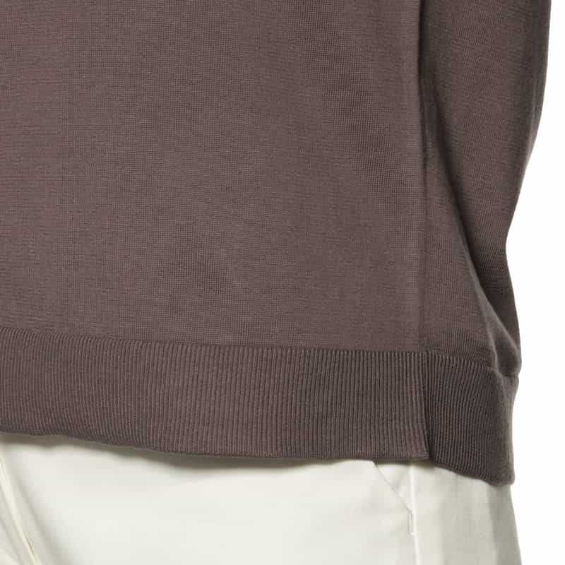 BARNEYS NEW YORK ウォッシャブル シーアイランドコットン カーディガン BROWN