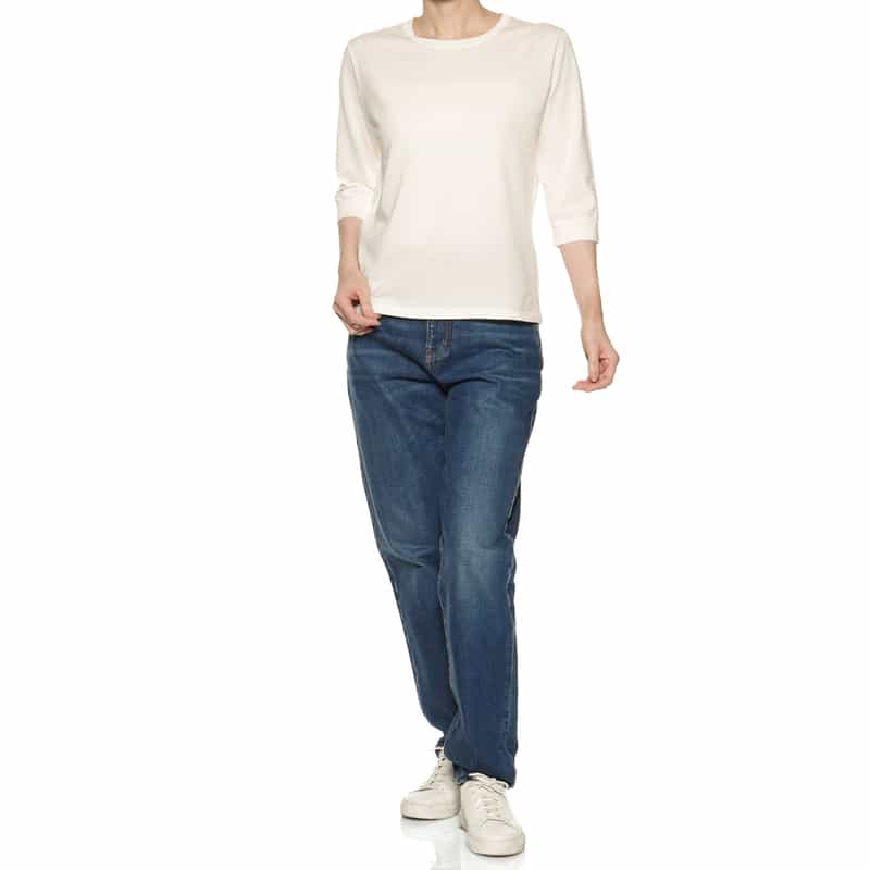BARNEYS NEW YORK ウォッシャブル シーアイランドコットン ニットプルオーバー WHITE