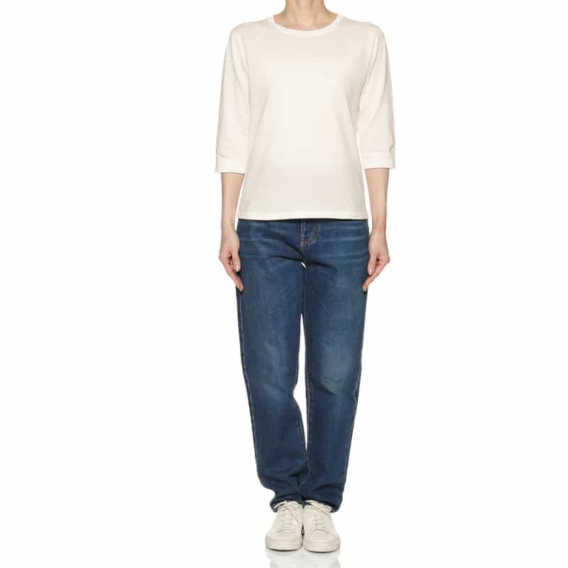 BARNEYS NEW YORK ウォッシャブル シーアイランドコットン ニットプルオーバー WHITE