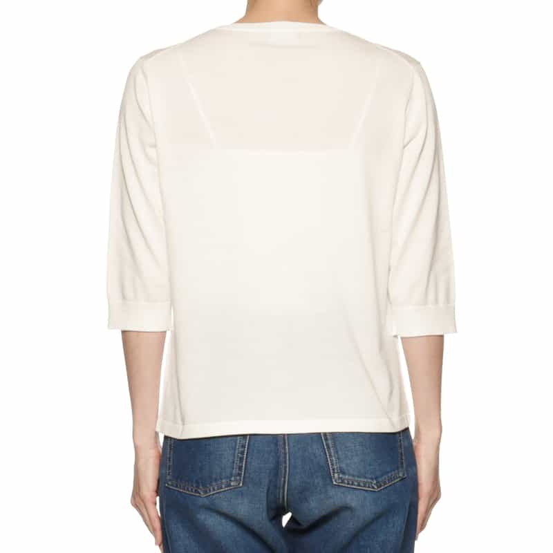BARNEYS NEW YORK ウォッシャブル シーアイランドコットン ニットプルオーバー WHITE
