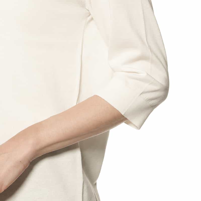 BARNEYS NEW YORK ウォッシャブル シーアイランドコットン ニットプルオーバー WHITE