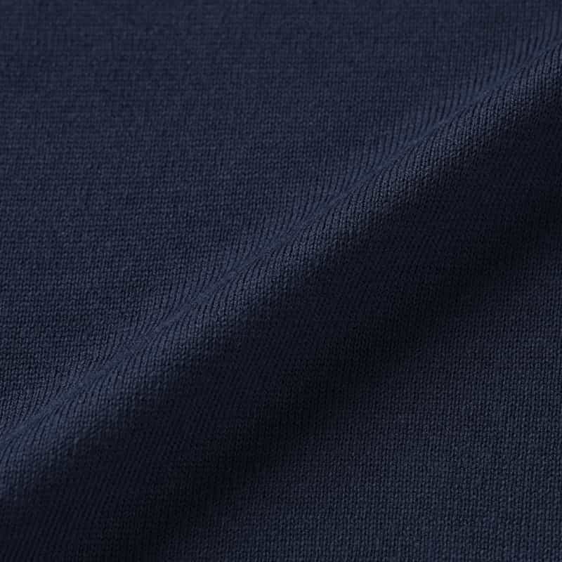 BARNEYS NEW YORK ウォッシャブル シーアイランドコットン ニットプルオーバー NAVY