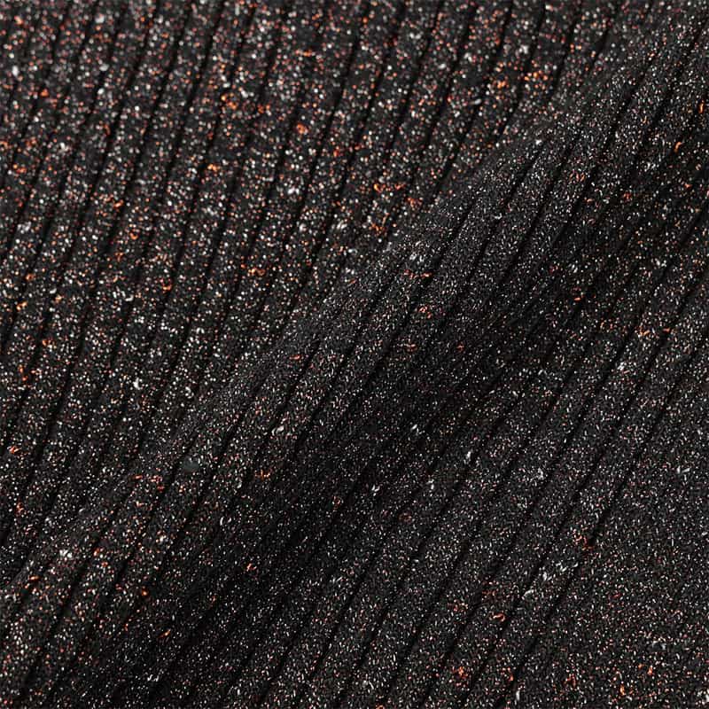 KANAKO SAKAI ラメ入りリブニットプルオーバー NAVY