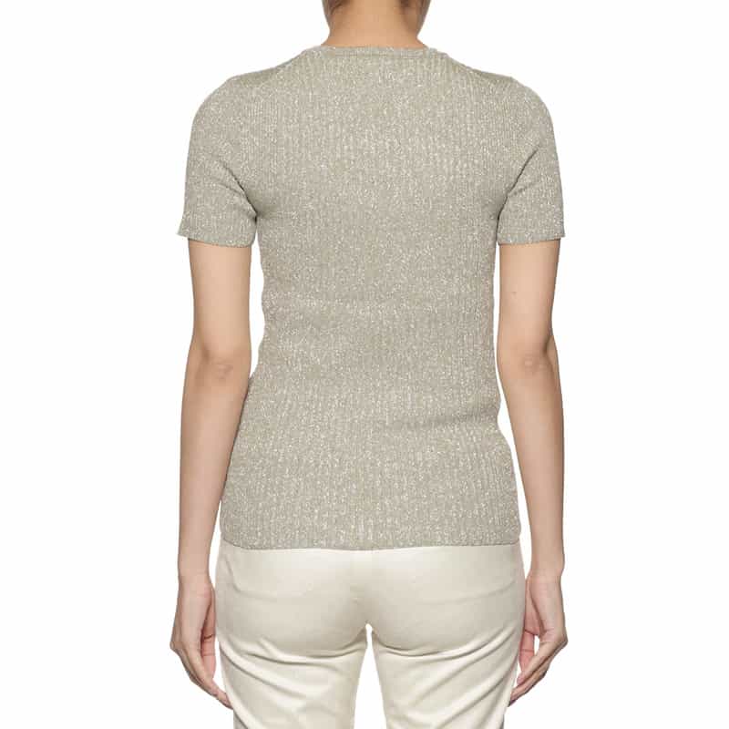 KANAKO SAKAI ラメ入りリブニットプルオーバー GRAY