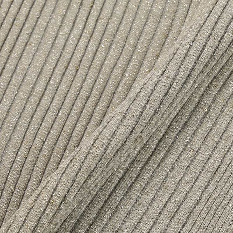 KANAKO SAKAI ラメ入りリブニットプルオーバー GRAY