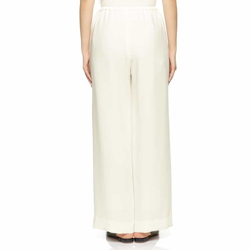 BARNEYS NEW YORK ウォッシャブル ドローリングワイドパンツ WHITE