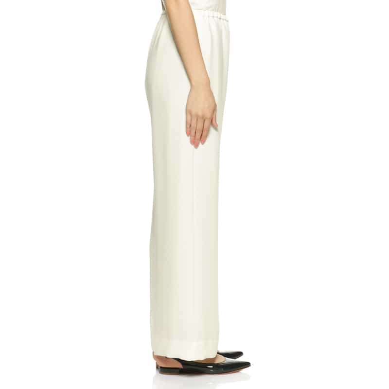 BARNEYS NEW YORK ウォッシャブル ドローリングワイドパンツ WHITE