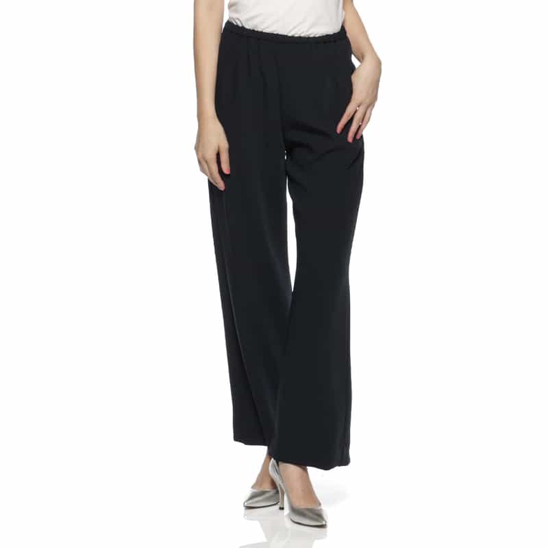 BARNEYS NEW YORK ウォッシャブル ドローリングワイドパンツ NAVY