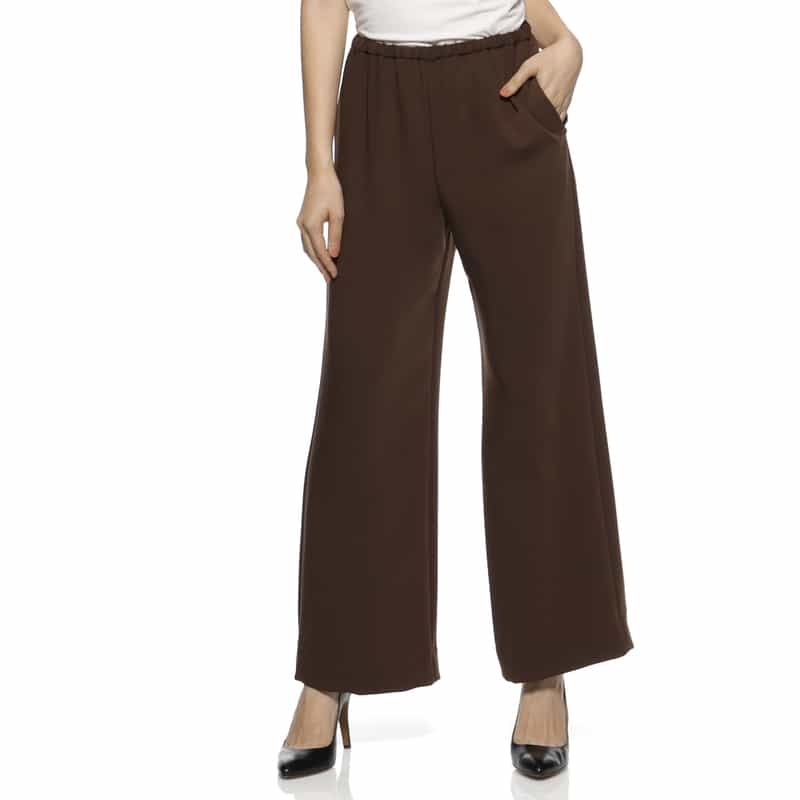 BARNEYS NEW YORK ウォッシャブル ドローリングワイドパンツ BROWN