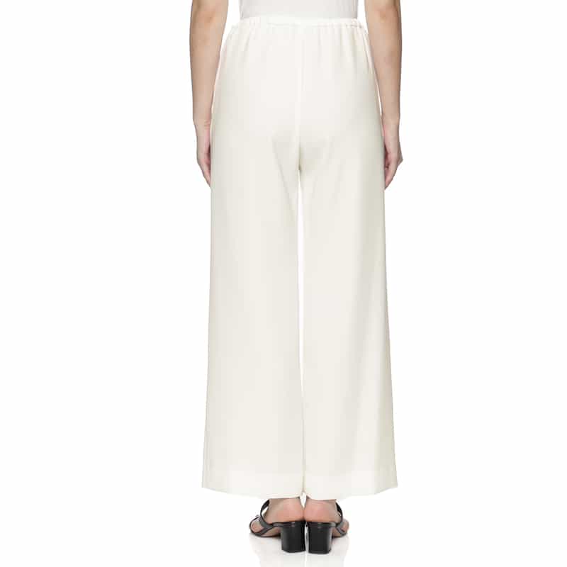 BARNEYS NEW YORK ウォッシャブル ドローストリング ワイドパンツ OFF WHITE