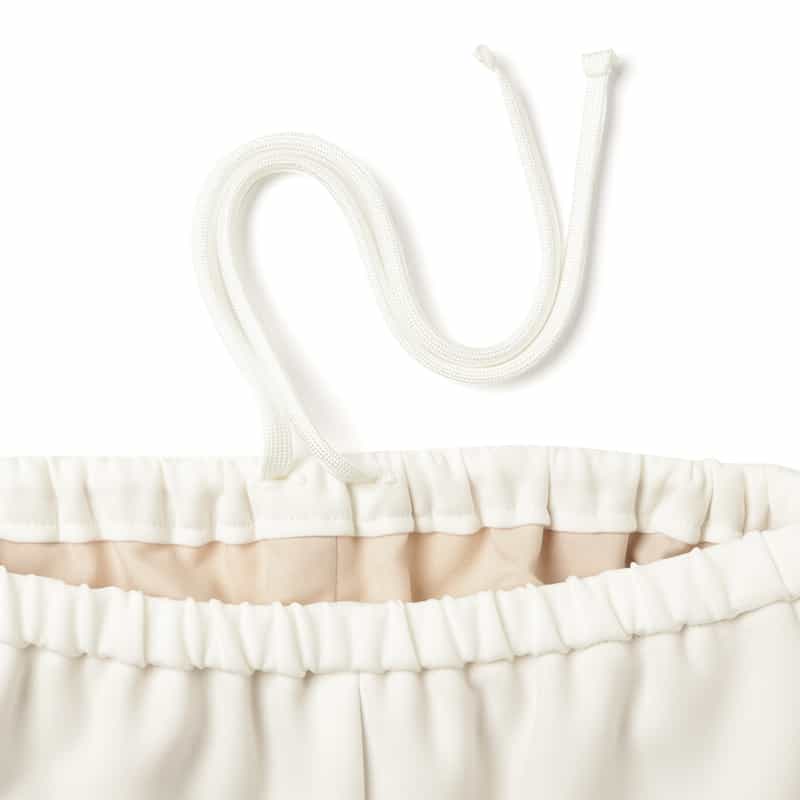 BARNEYS NEW YORK ウォッシャブル ドローストリング ワイドパンツ OFF WHITE