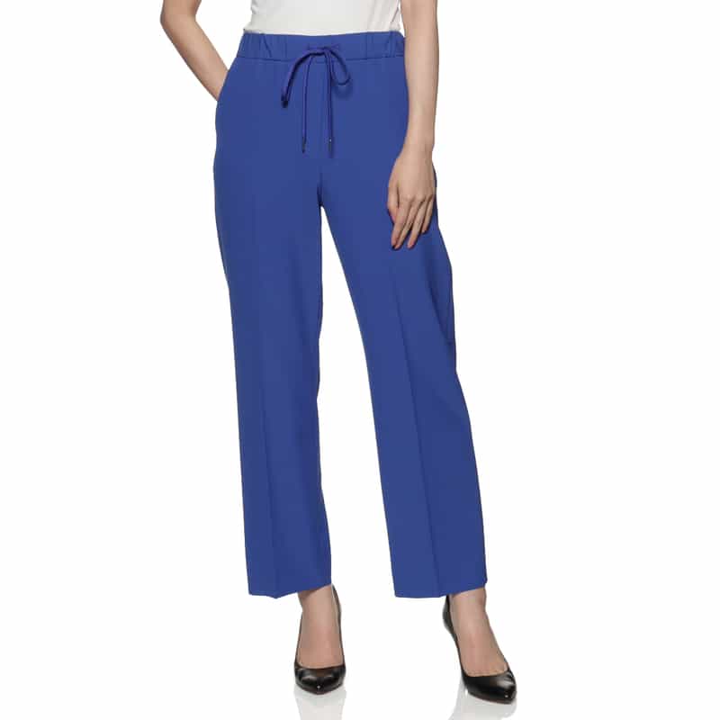 BARNEYS NEW YORK ウォッシャブル ウエストドローコード付きストレッチパンツ BLUE