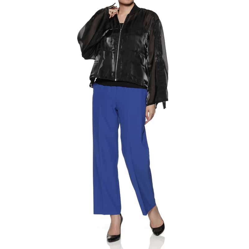 BARNEYS NEW YORK ウォッシャブル ウエストドローコード付きストレッチパンツ BLUE