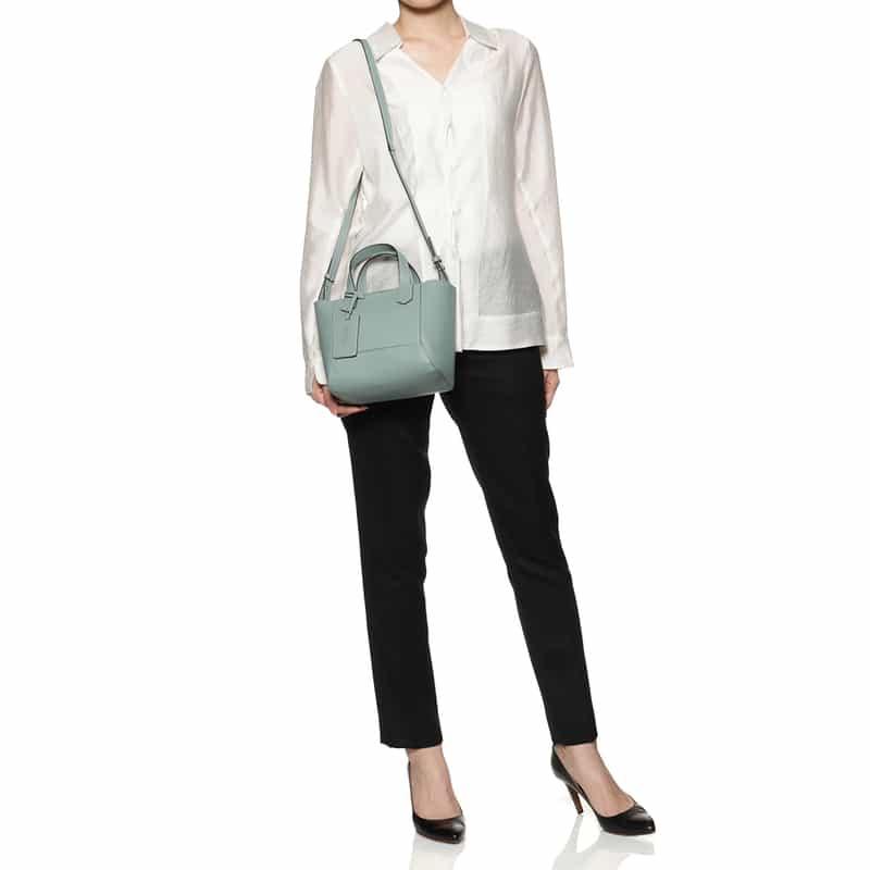 BARNEYS NEW YORK マイクロファイバー素材ミニトートバッグ LIGHT GREEN