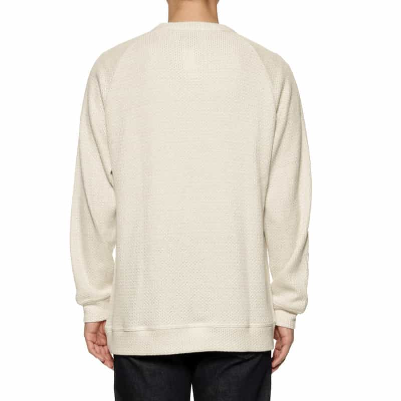 BARNEYS NEW YORK ローゲージ鹿の子素材クルーネックプルオーバー WHITE