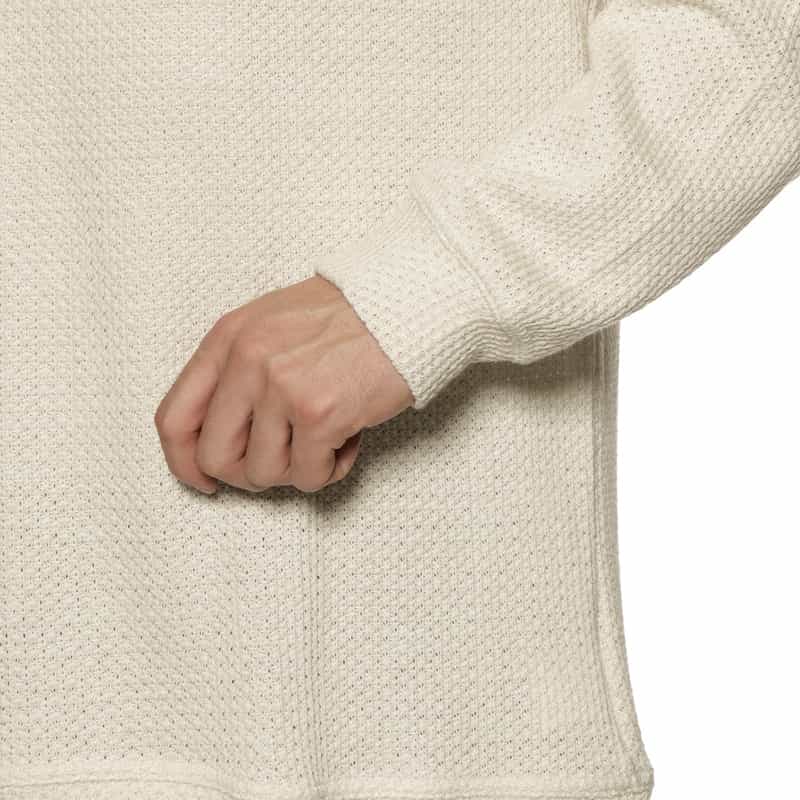 BARNEYS NEW YORK ローゲージ鹿の子素材クルーネックプルオーバー WHITE