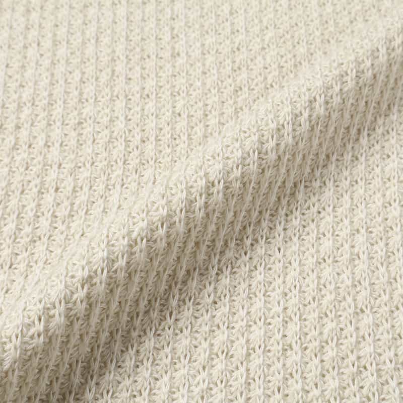 BARNEYS NEW YORK ローゲージ鹿の子素材クルーネックプルオーバー WHITE