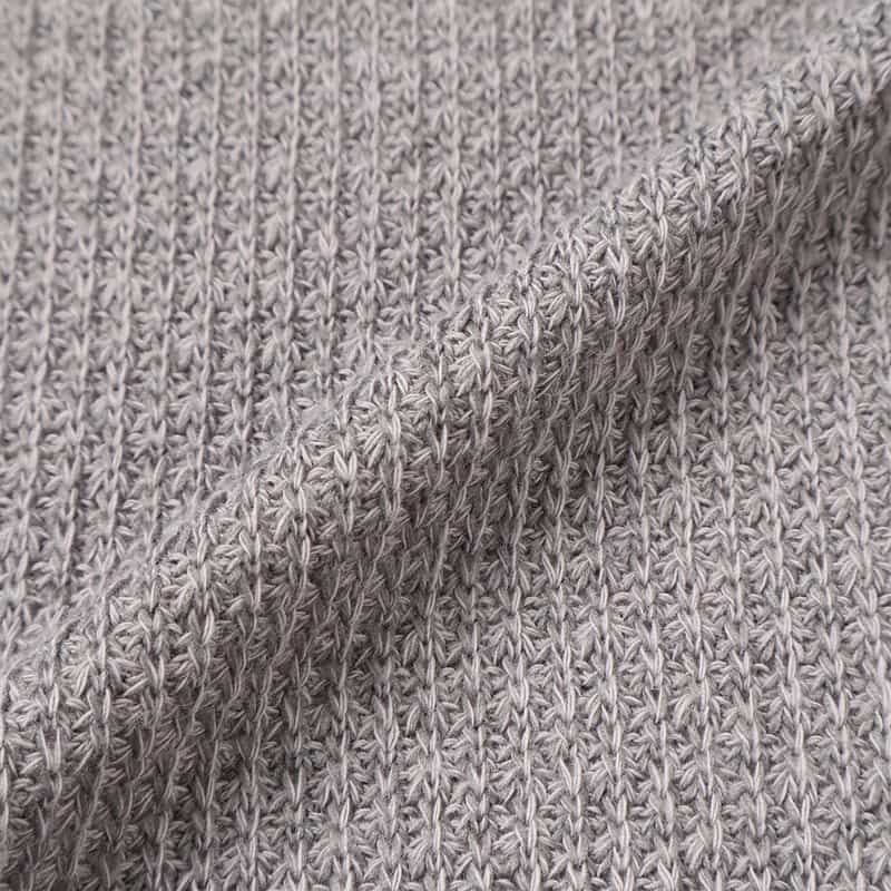 BARNEYS NEW YORK ローゲージ鹿の子素材クルーネックプルオーバー GRAY