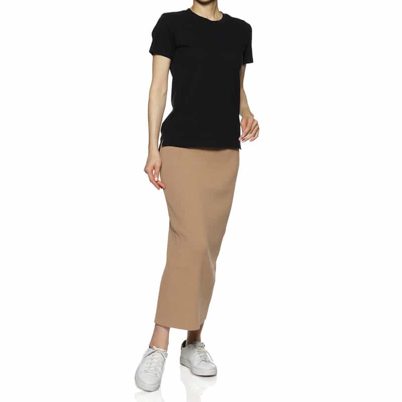 BARNEYS NEW YORK ウォッシャブル バックスリット ニットスカート BROWN