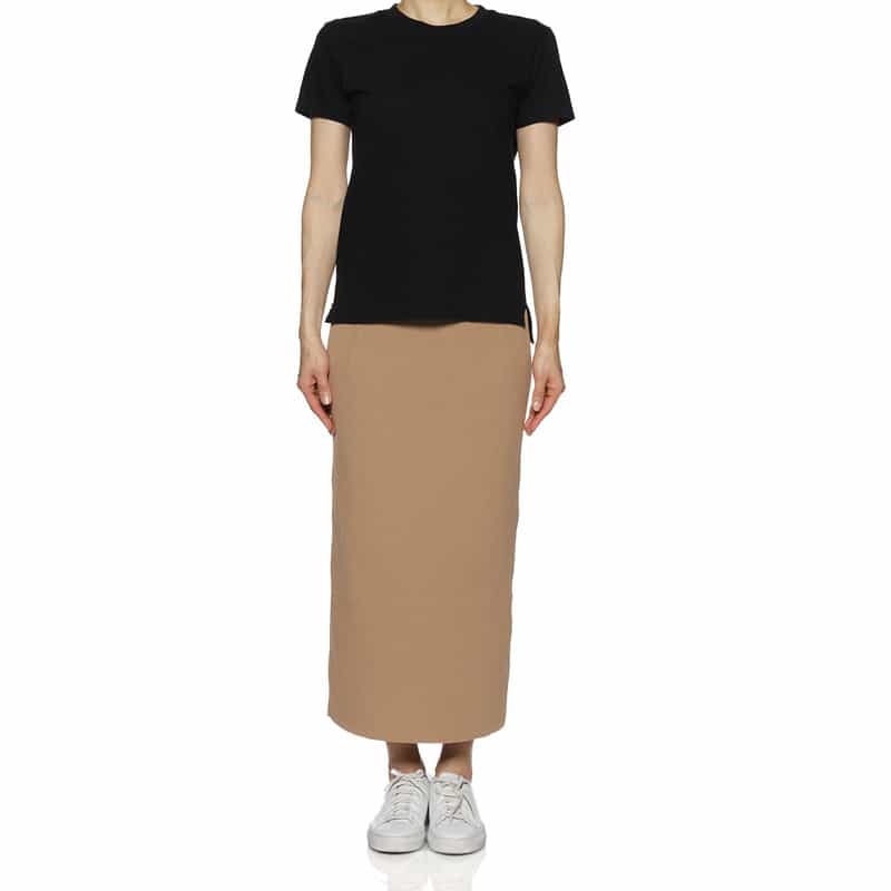 BARNEYS NEW YORK ウォッシャブル バックスリット ニットスカート BROWN