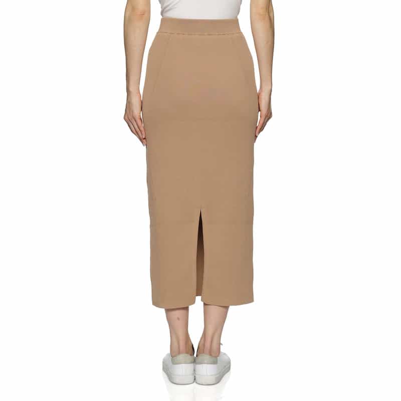 BARNEYS NEW YORK ウォッシャブル バックスリット ニットスカート BROWN