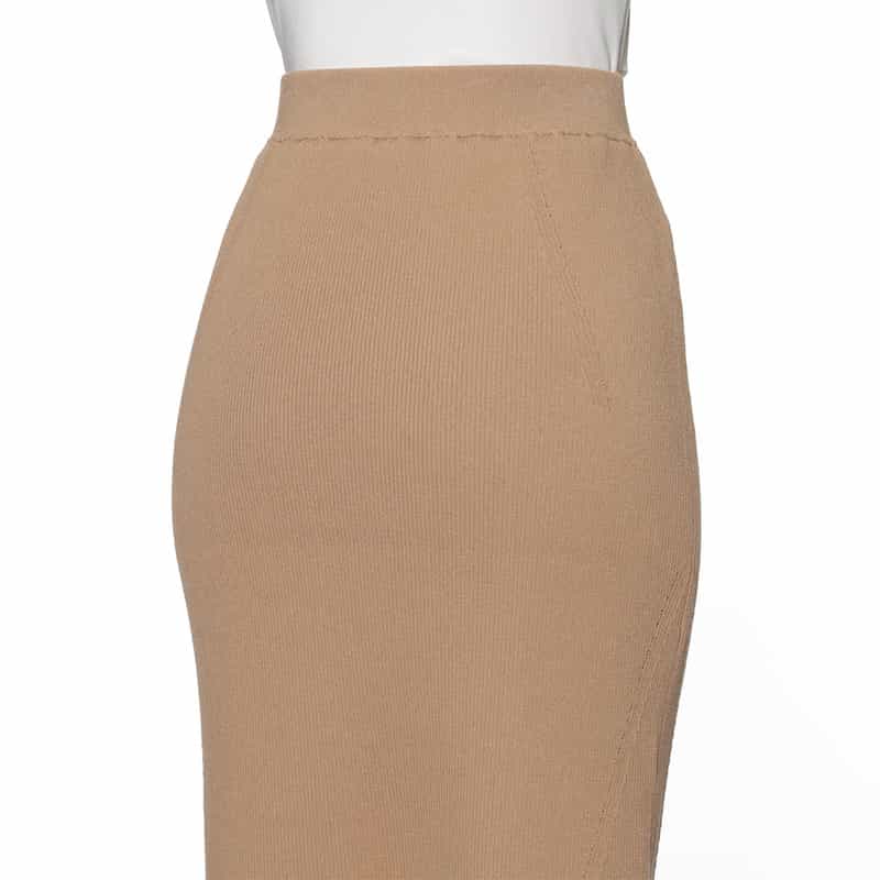 BARNEYS NEW YORK ウォッシャブル バックスリット ニットスカート BROWN