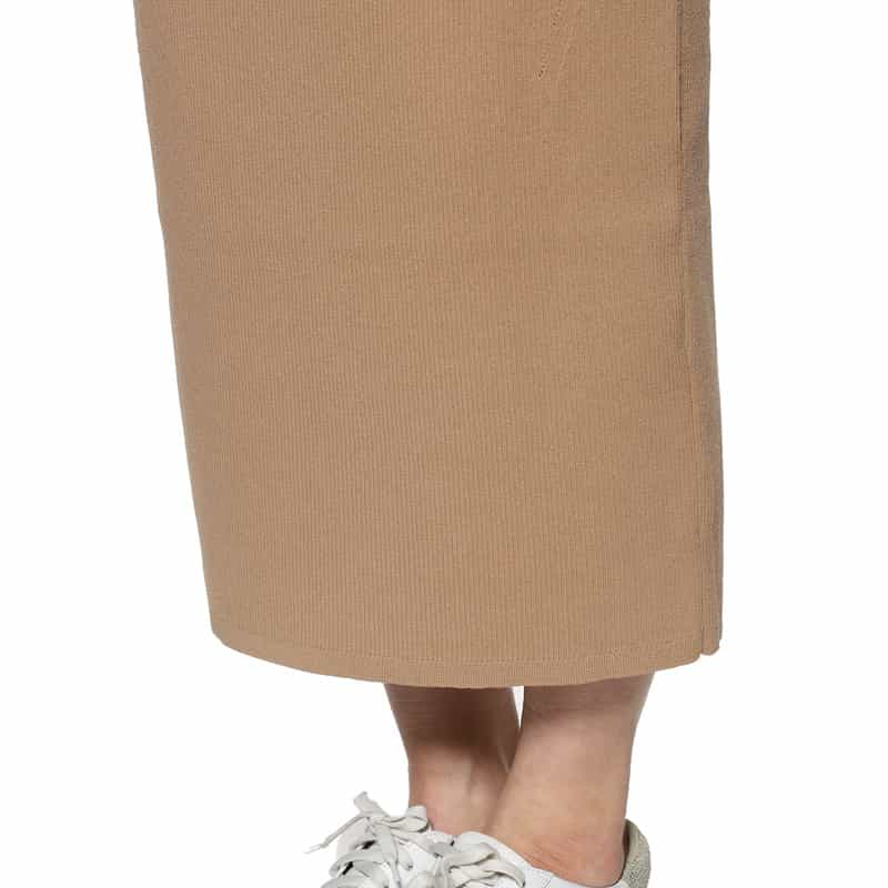 BARNEYS NEW YORK ウォッシャブル バックスリット ニットスカート BROWN