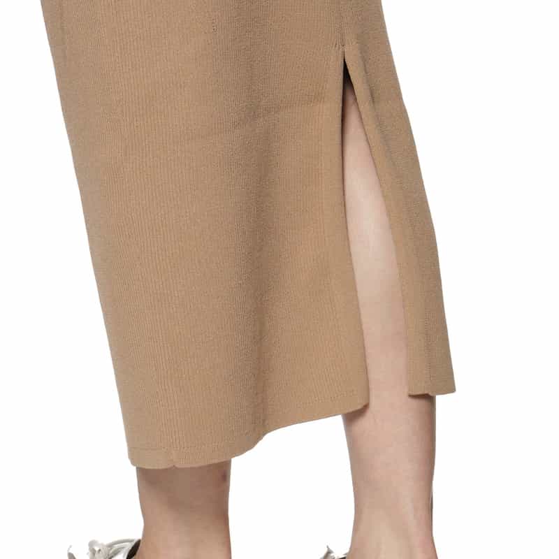 BARNEYS NEW YORK ウォッシャブル バックスリット ニットスカート BROWN